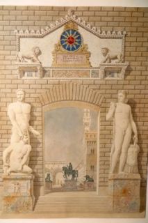 Auguste Grandjean de Montigny, Auguste Famin, Architecture toscane..., Preparatory drawing for the frontispiece, 330x240 mm. Florence, private collection 
